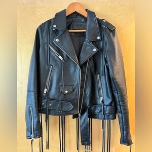 BLACKNYC‎ Faux Leather Jacket Fringe size large